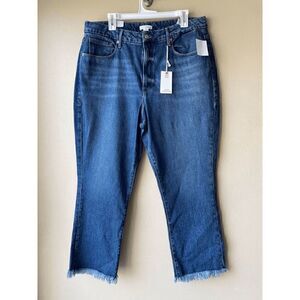 Good American Good Boy Vintage Inspired Curvy Jean with Raw Hem Size 15 NWT